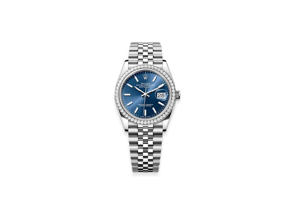 ROLEX Datejust 36 Oystersteel & White Gold Diamonds "Blue"