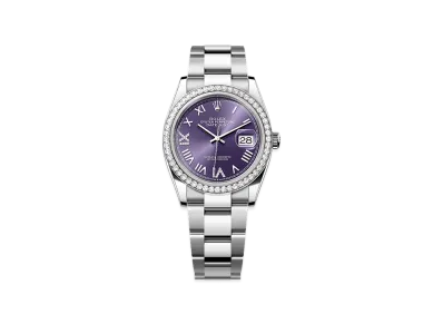 ROLEX Datejust 36 Oystersteel & White Gold Diamond "Aubergine"
