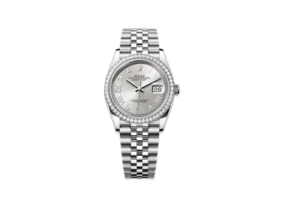 ROLEX Datejust 36 Oystersteel & White Gold Diamond "Silver"
