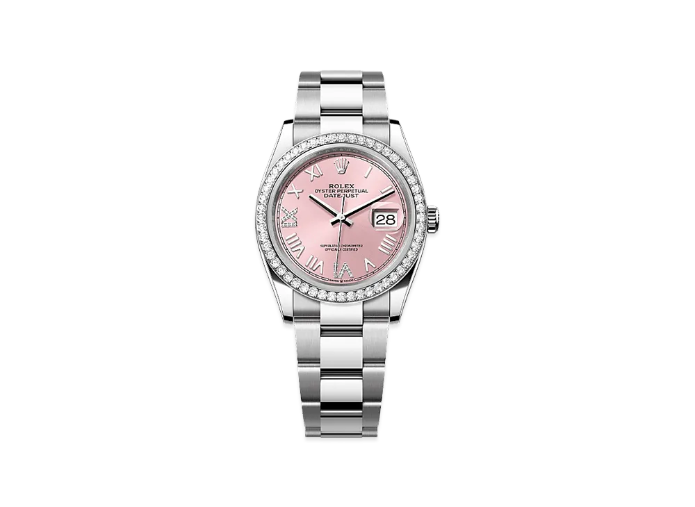 ROLEX Datejust 36 Oystersteel & White Gold Diamond "Pink"