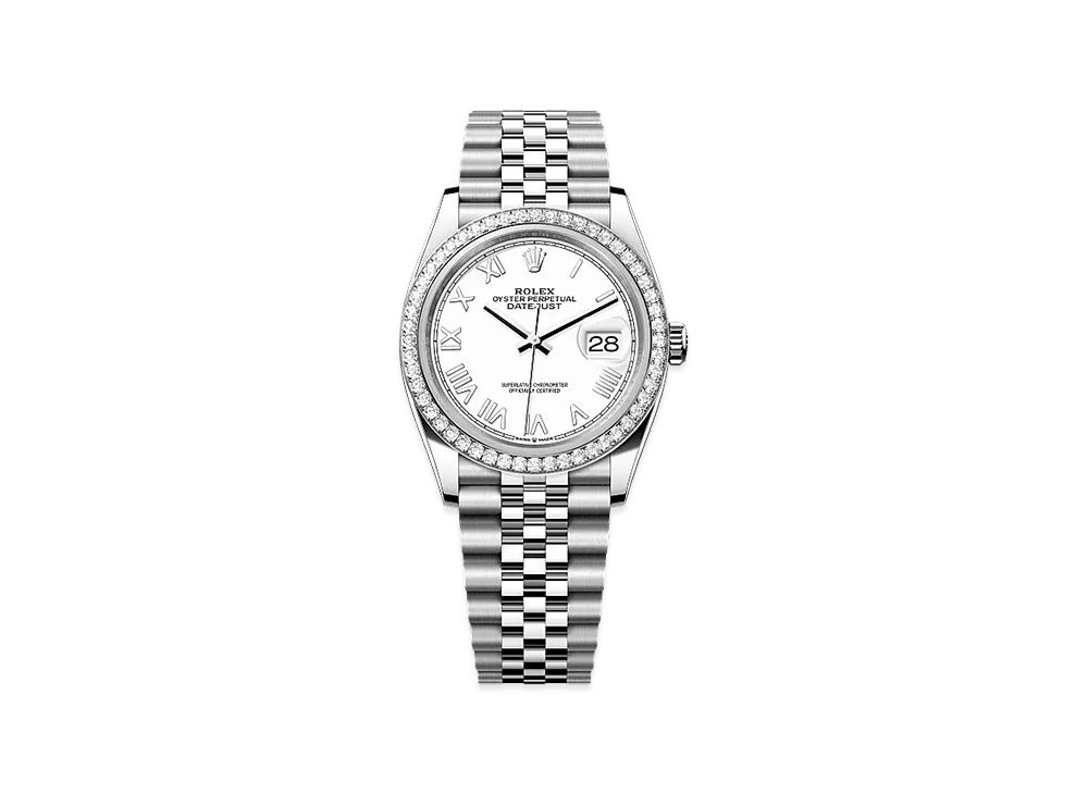 ROLEX Datejust 36 Oystersteel & White Gold Diamond "White"