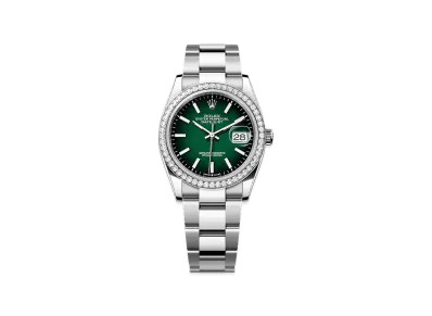 ROLEX Datejust 36 Oystersteel & White Gold Diamond "Green Ombre"
