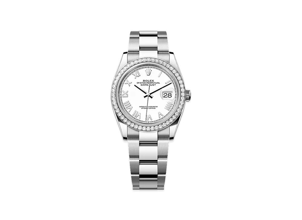 ROLEX Datejust 36 Oystersteel & White Gold Diamond "White"