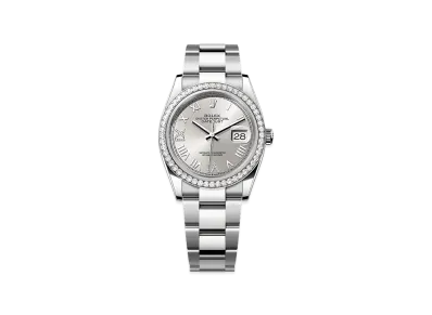 ROLEX Datejust 36 Oystersteel & White Gold Diamond "Silver"