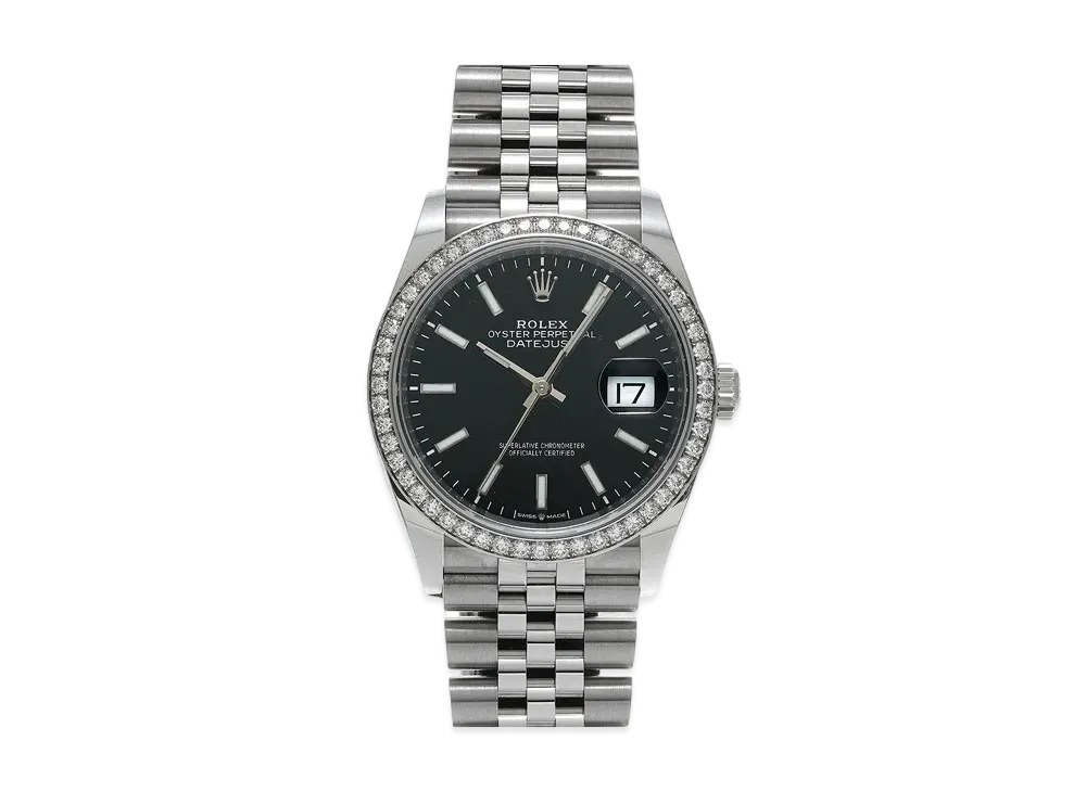 ROLEX Datejust 36 Oyster 36mm "Bright Black/Oyster Steel/White Gold"