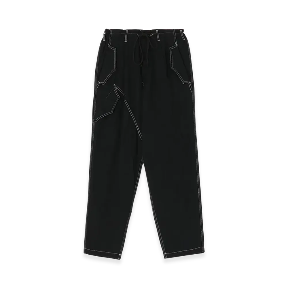 WILDSIDE YOHJI YAMAMOTO Fulling Wool Drawstring 1Tuck Pants "Black"