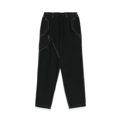 WILDSIDE YOHJI YAMAMOTO Fulling Wool Drawstring 1Tuck Pants "Black"