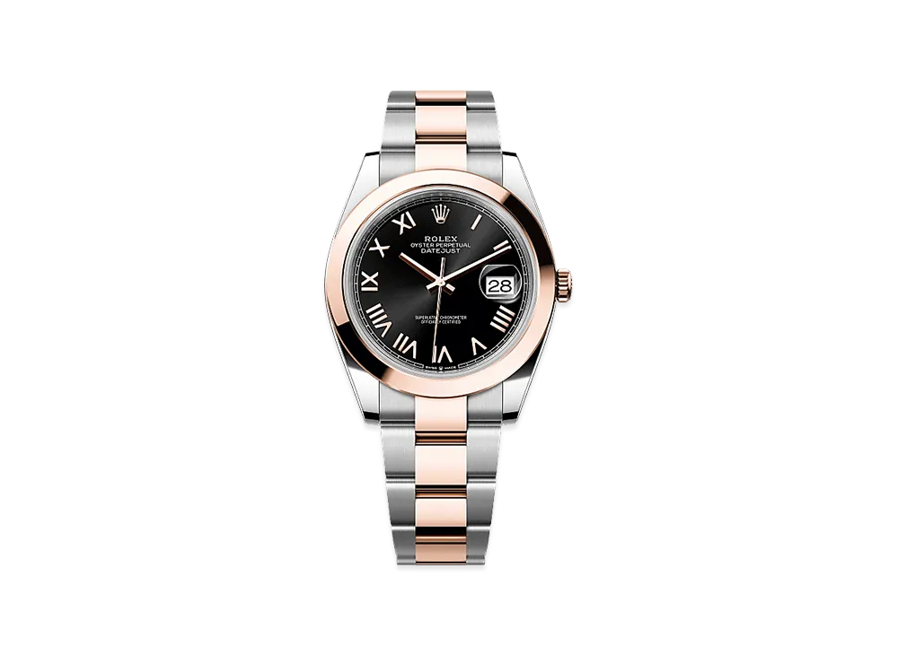 ROLEX Datejust 41 Oystersteel & Everose Gold "Bright Black"