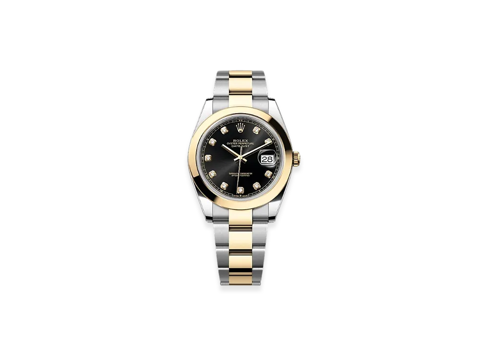 ROLEX Lady-Datejust Oystersteel & White Gold Diamonds "Black"