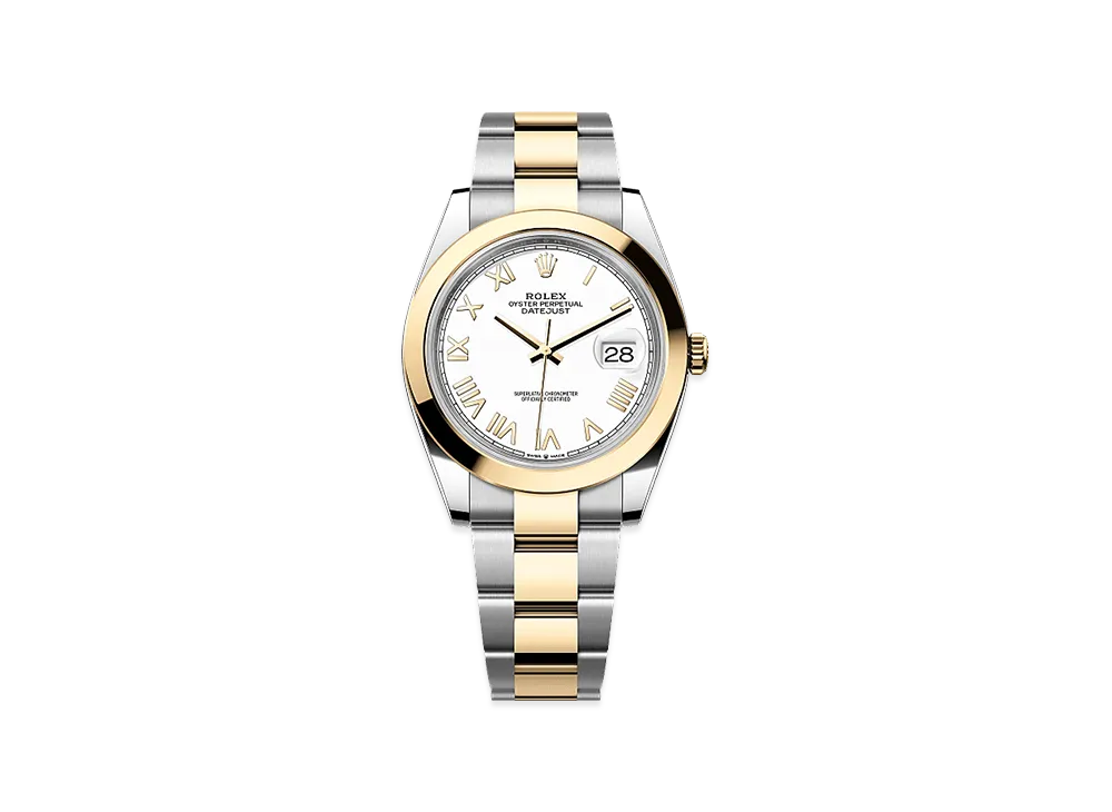 ROLEX Datejust 41 Oystersteel & Yellow Gold "White"