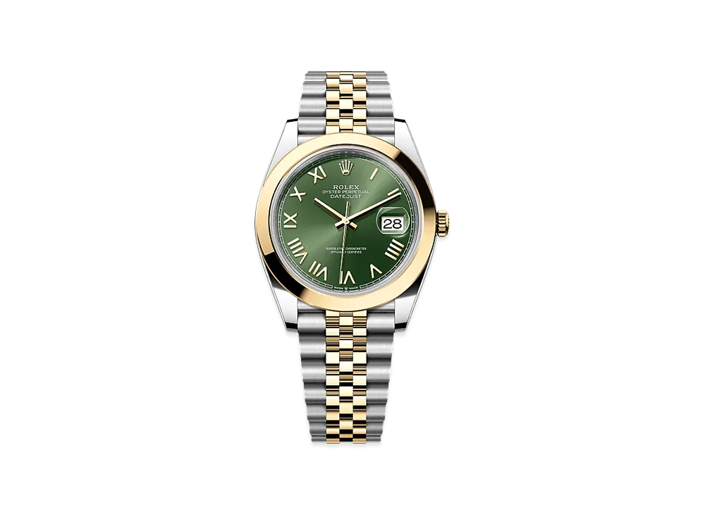 ROLEX Datejust 41 Oystersteel & Yellow Gold "Olive Green"