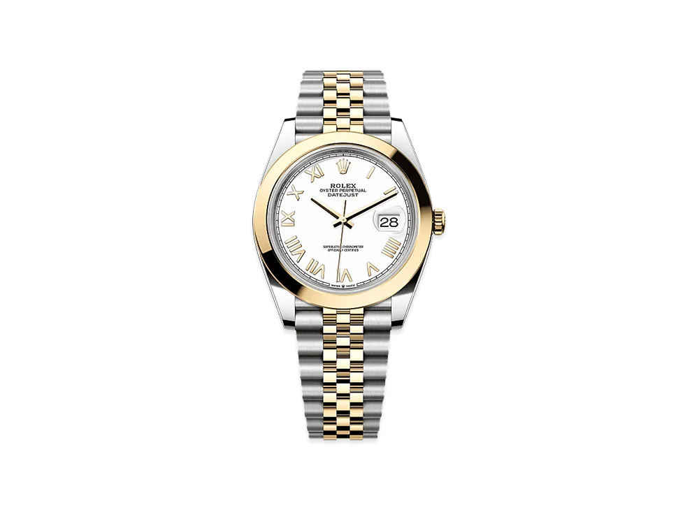 ROLEX Datejust 41 Oystersteel & Yellow Gold "White"