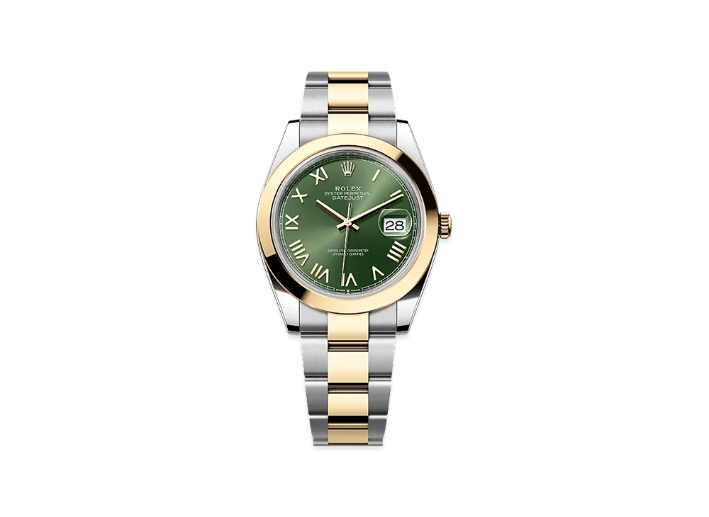 ROLEX Datejust 41 Oystersteel & Yellow Gold "Olive Green"