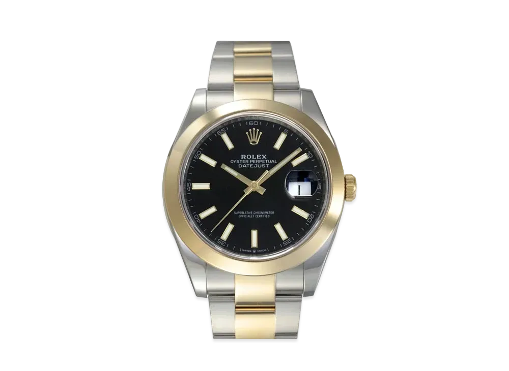 ROLEX Datejust 41 Oyster 41mm "Bright Black/Oyster Steel/Yellow Gold"
