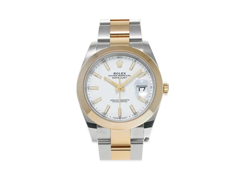 ROLEX Datejust 41 Oyster 41mm "White/Oyster Steel/Yellow Gold"