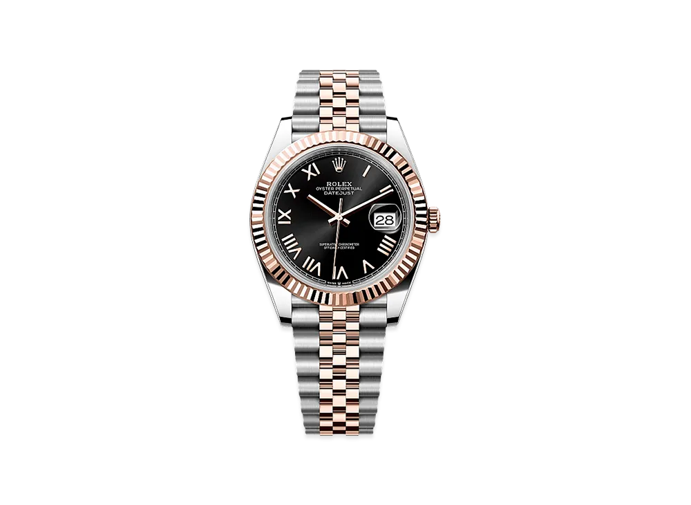 ROLEX Datejust 41 Oystersteel & Everose Gold "Bright Black"