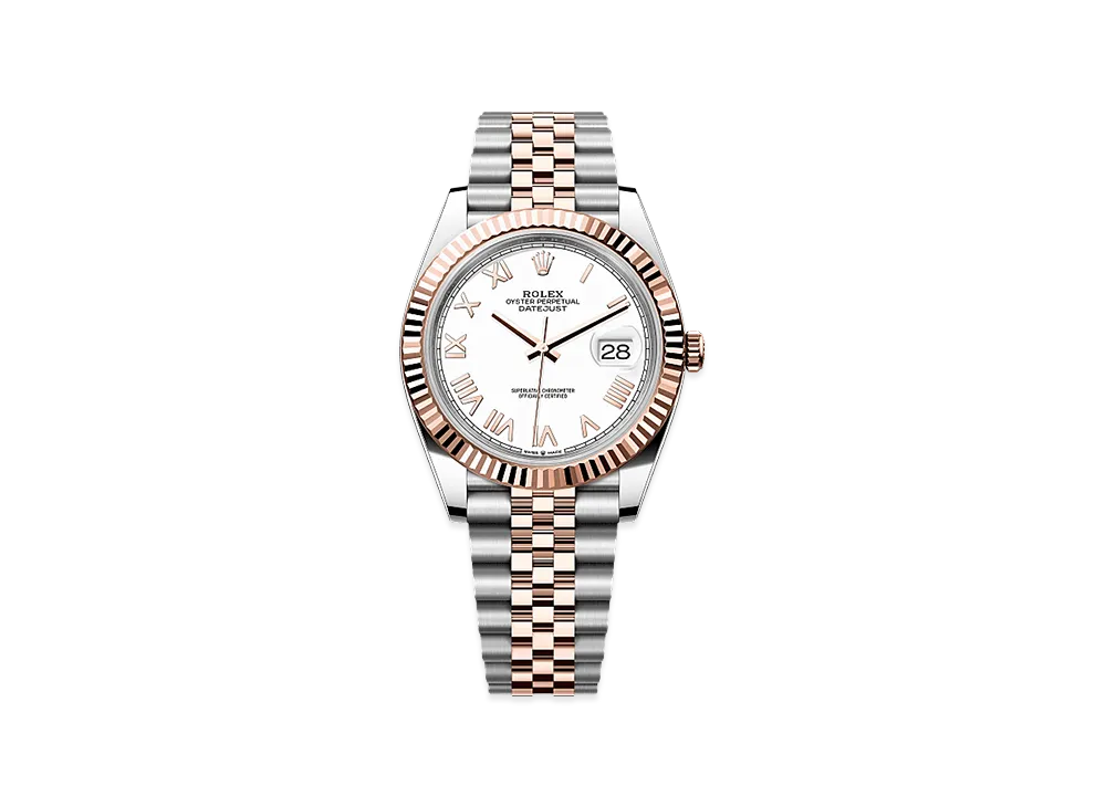 ROLEX Datejust 41 Oystersteel & Everose Gold "White"