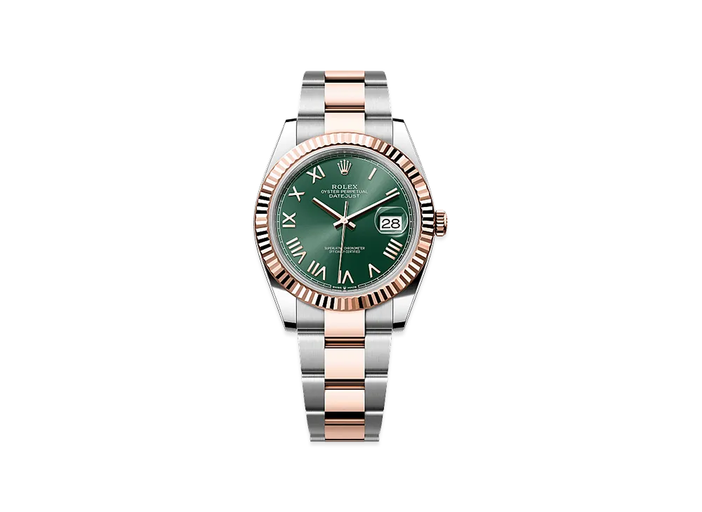 ROLEX Datejust 41 Oystersteel & Everose Gold "Mint Green"