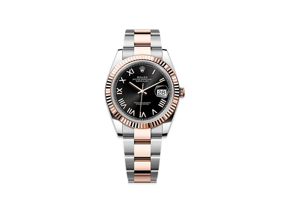 ROLEX Datejust 41 Oystersteel & Everose Gold "Bright Black"