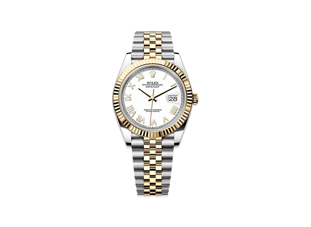 ROLEX Datejust 41 Oystersteel & Yellow Gold "White"