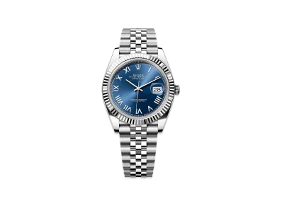 ROLEX Datejust 41 Oystersteel & White Gold "Bright Blue"