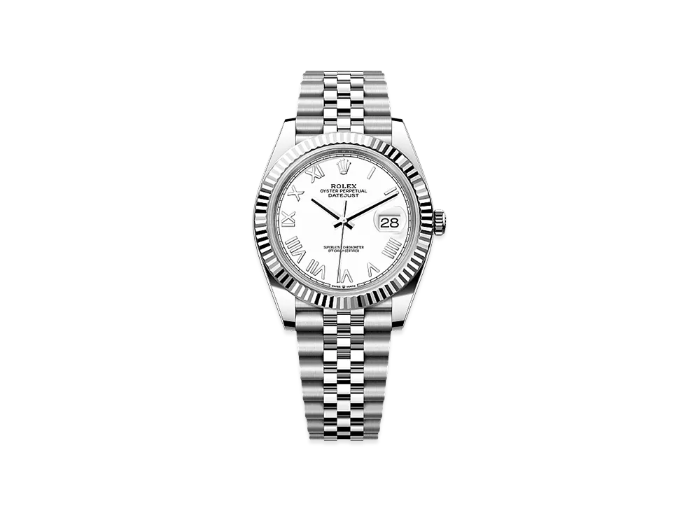 ROLEX Datejust 41 Oystersteel & White Gold "White"