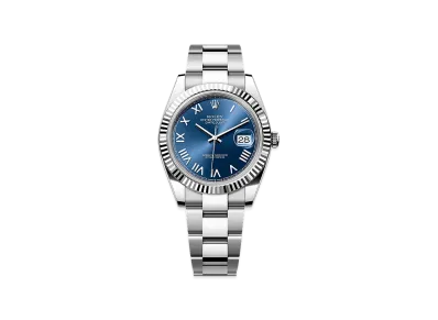 ROLEX Datejust 41 Oystersteel & White Gold "Bright Blue"