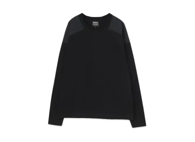 Yohji Yamamoto Pour Homme PEACE AND AFTER ROUND NECK SHOULDER PATCH LONG SLEEVES TEE "Black"