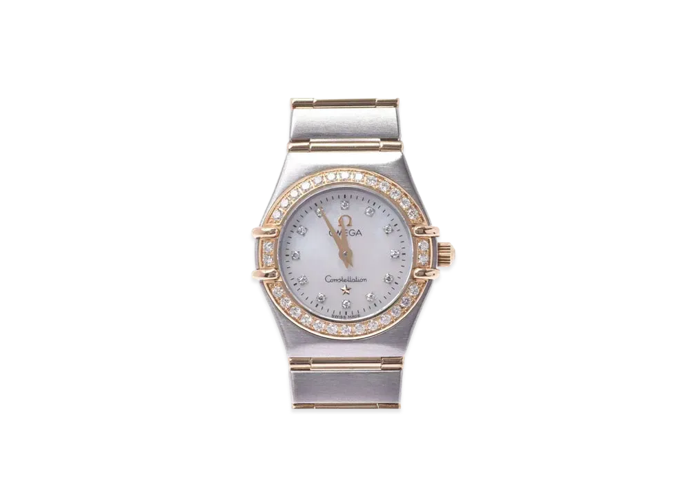 OMEGA Constellation Mini 12P Bezel Diamonds "Stainless Steel/Yellow Gold/White Shell" 1267.75