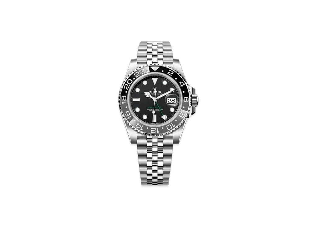 ROLEX GMT Master II 40mm Oyster Perpetual Date Jubilee, Five-Piece Links "Oyster Steel/Black" 126710GRNR