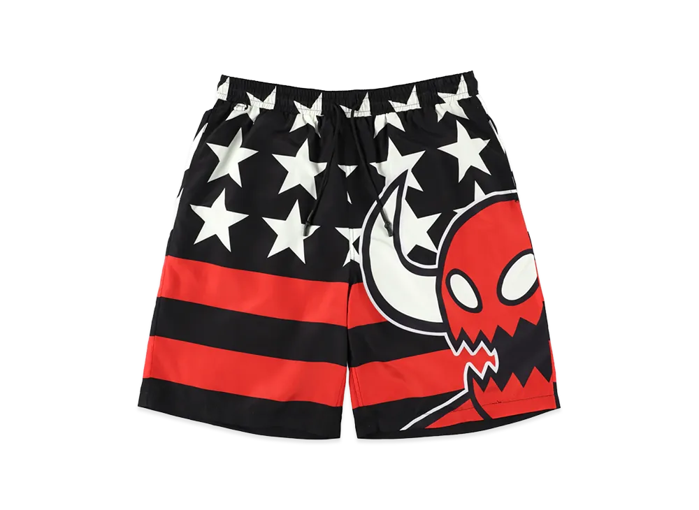 WIND AND SEA x Toy Machine American Monster Shorts "Black/Red"