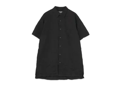 Yohji Yamamoto Pour Homme WRINKLE PROCESSING BROAD BIG BASIC HALF SLEEVES BLOUSE "Black"