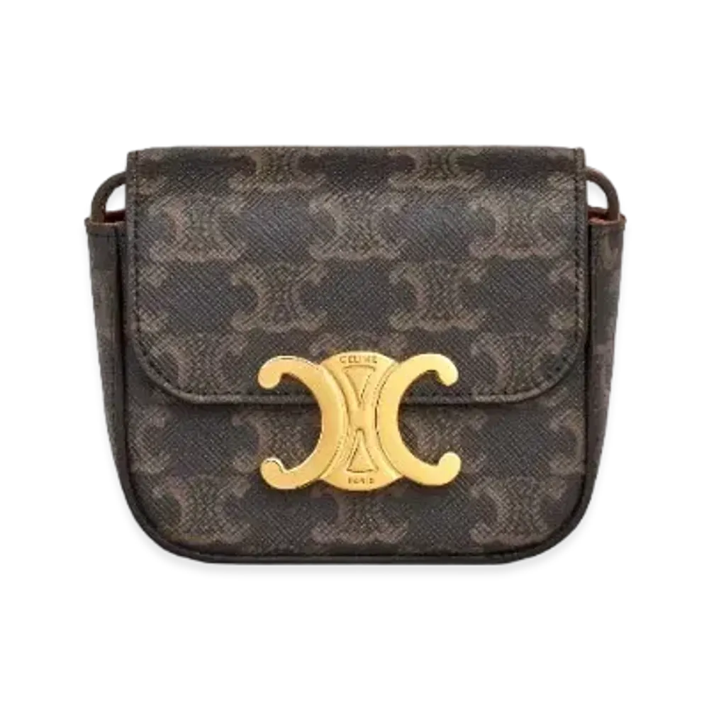 CELINE Mini Triomphe In Triomphe Canvas "Tan"