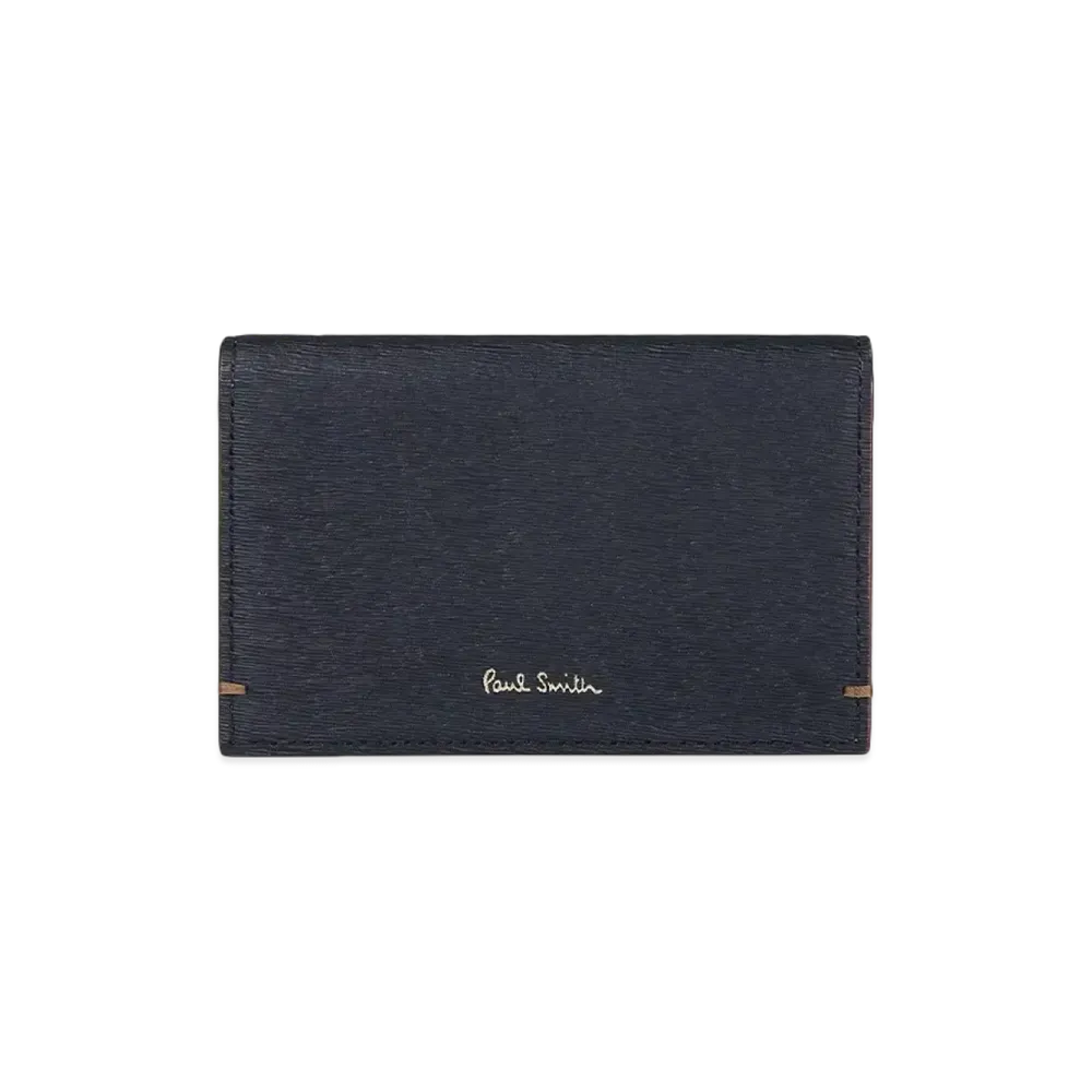 Paul Smith Colored Edge AW24 Business Card Holder "Navy"