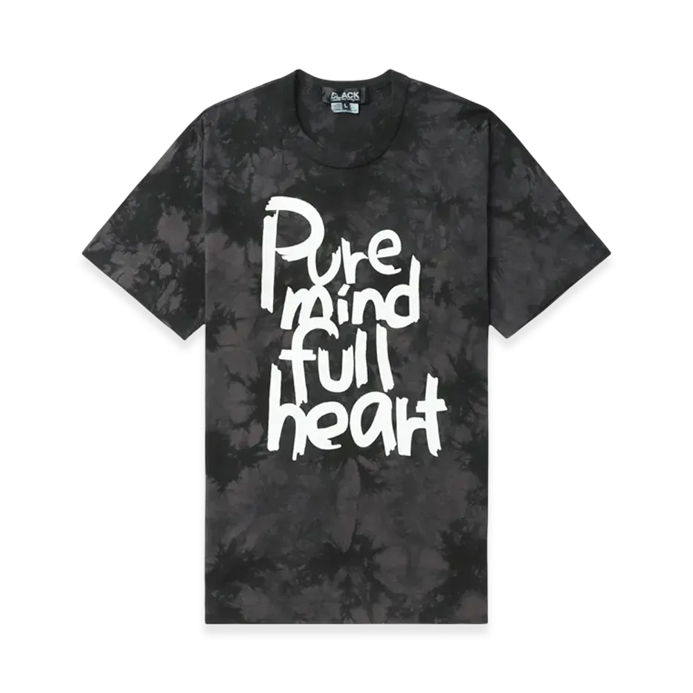BLACK COMME des GARCONS Slogan Tie-Dye Tee "Black"