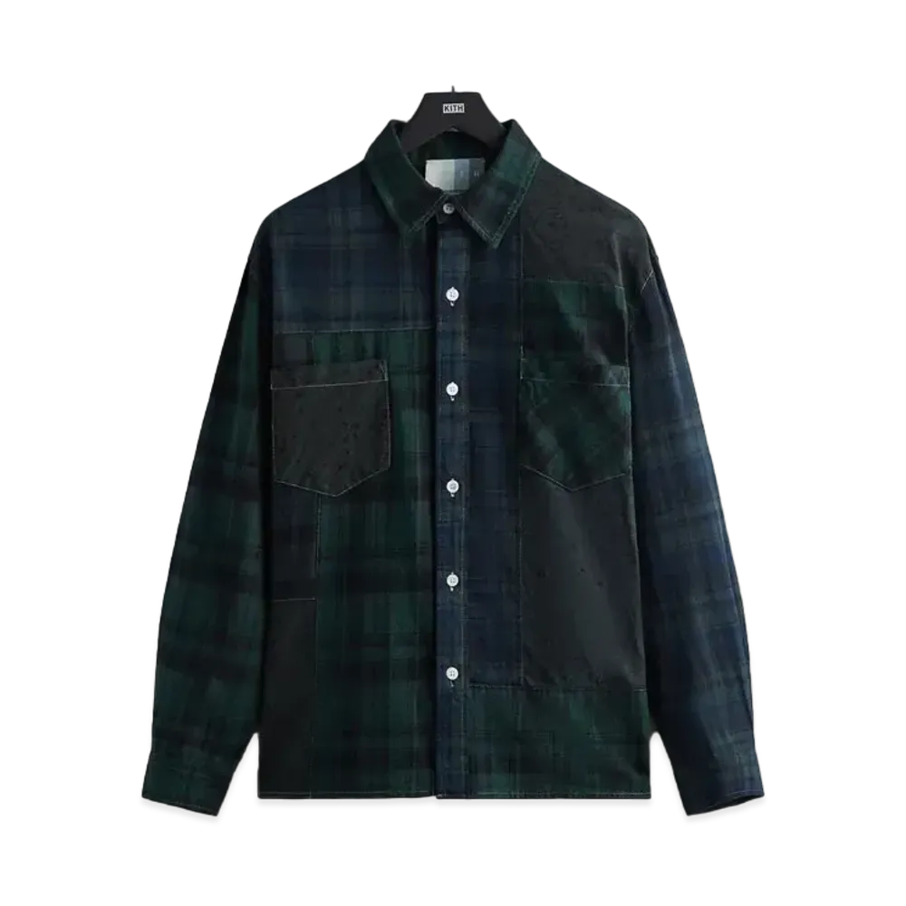 Kith Patchwork Berkeley Buttondown Shirt "Conifer"