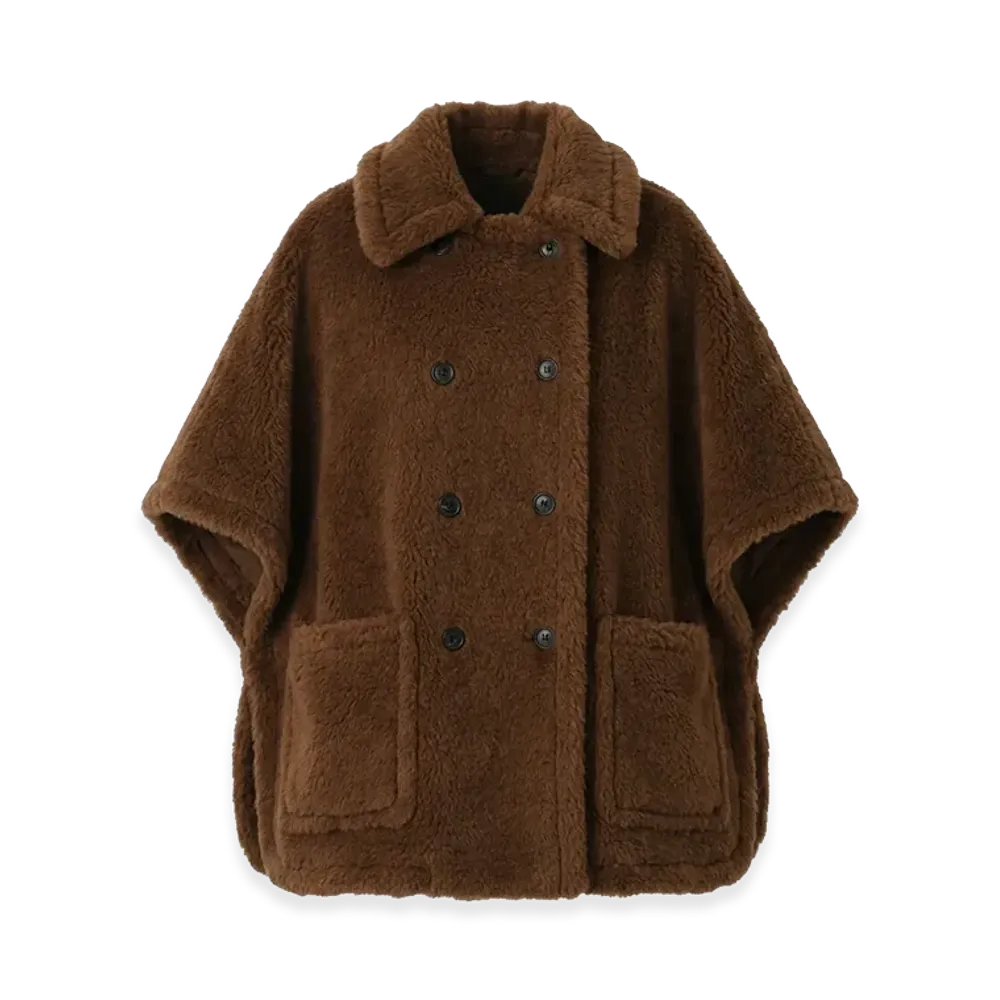 Max Mara Women's Cavallo4 Teddy Cape "Brown"
