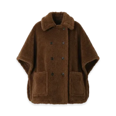 Max Mara Women's Cavallo4 Teddy Cape "Brown"