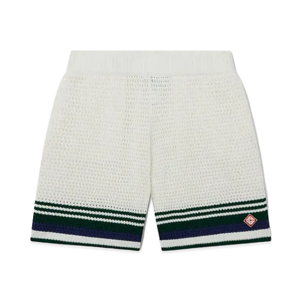 Casablanca Crochet Tennis Shorts Men's "White"