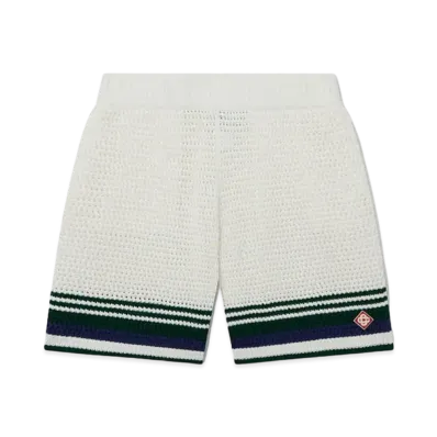 Casablanca Crochet Tennis Shorts Men's "White"