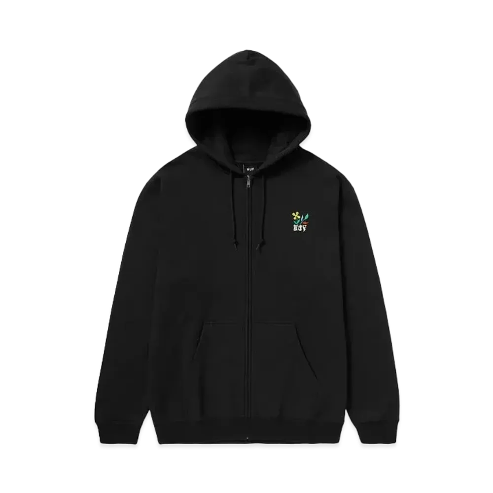HUF Fall 24 Flower Full Zip Hoodie "Black"