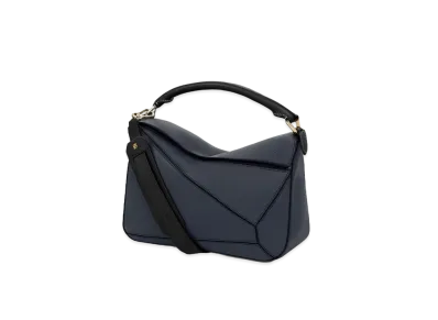 LOEWE Puzzle Bag In Soft Grained Calfskin "Midnight Blue / Black"