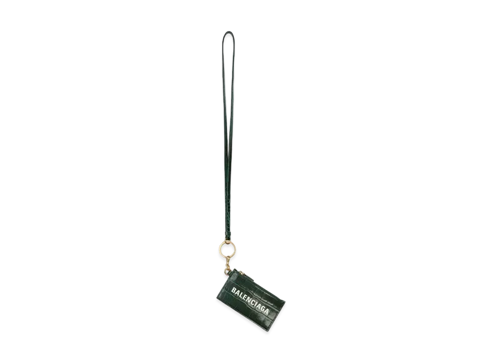 BALENCIAGA Cash Card Case On Keyring "Green"