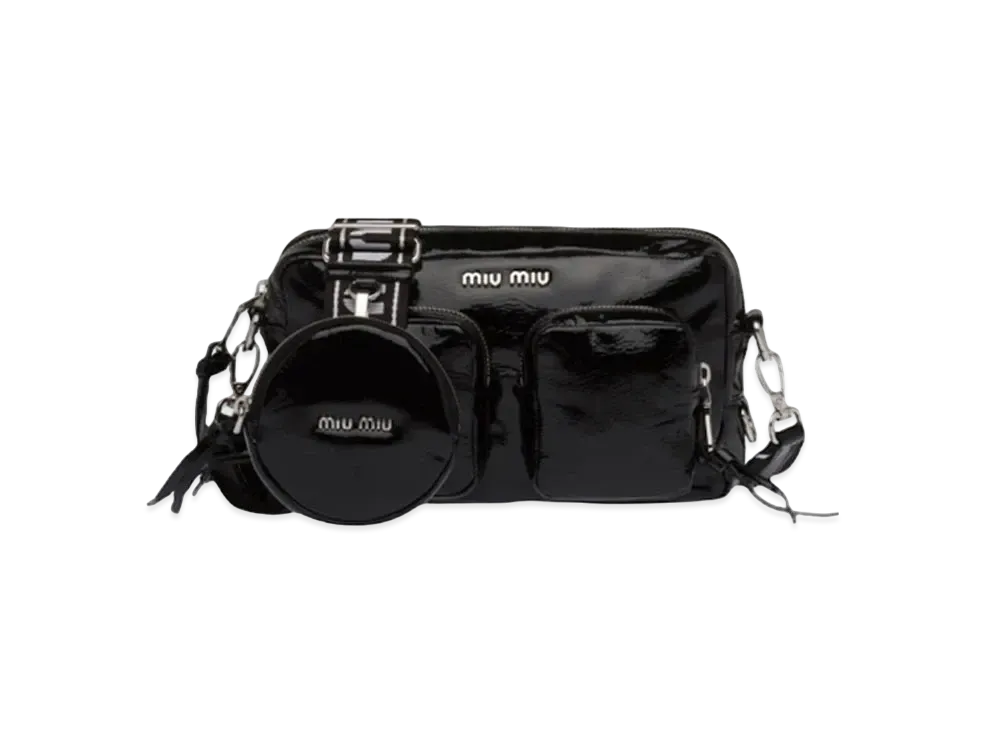 MIU MIU Pantentna Plack Shoulder Bag "Black"