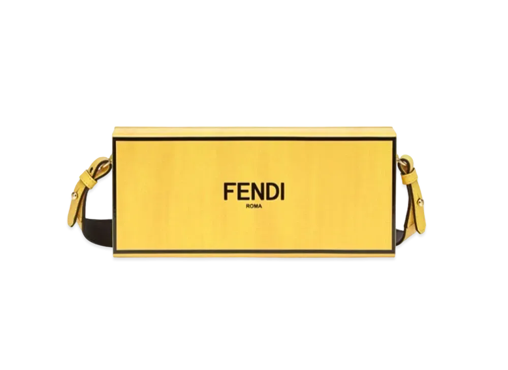 FENDI Horizontal Box Leather Bag "Yellow"