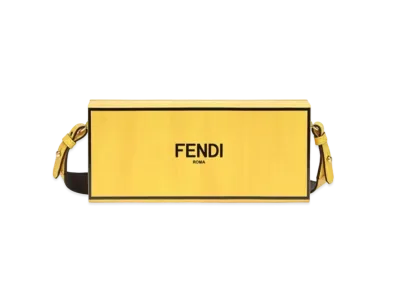 FENDI Horizontal Box Leather Bag "Yellow"