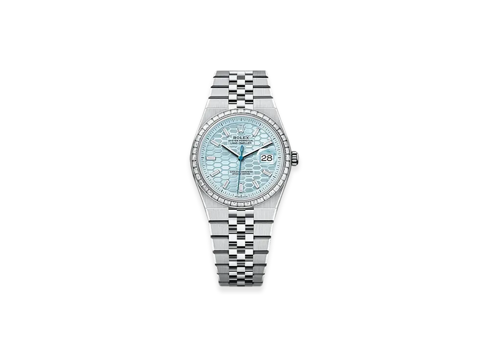 ROLEX Land-Dweller 36mm Platinum Diamond 127286TBR "Ice Blue"