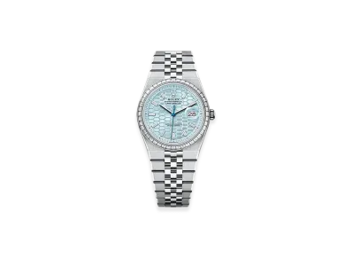 ROLEX Land-Dweller 36mm Platinum Diamond 127286TBR "Ice Blue"