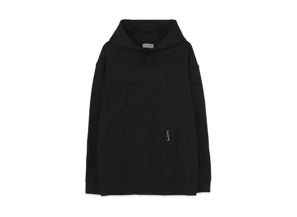 Yohji Yamamoto Pour Homme 30/10 FLEECE POCKET SIGNATURE PRINT HOODIE "Black"