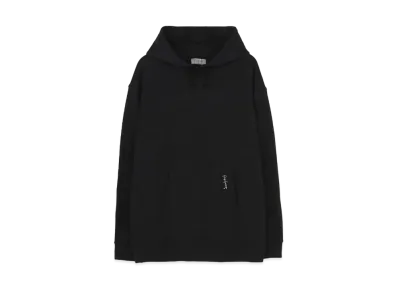 Yohji Yamamoto Pour Homme 30/10 FLEECE POCKET SIGNATURE PRINT HOODIE "Black"
